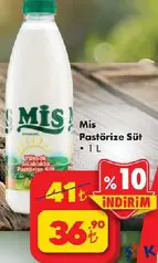 MİS PASTÖRİZE SÜT 1 L indirimli fiyat MİS PASTÖRİZE SÜT 1 L fiyat ve kampanya bilgisi